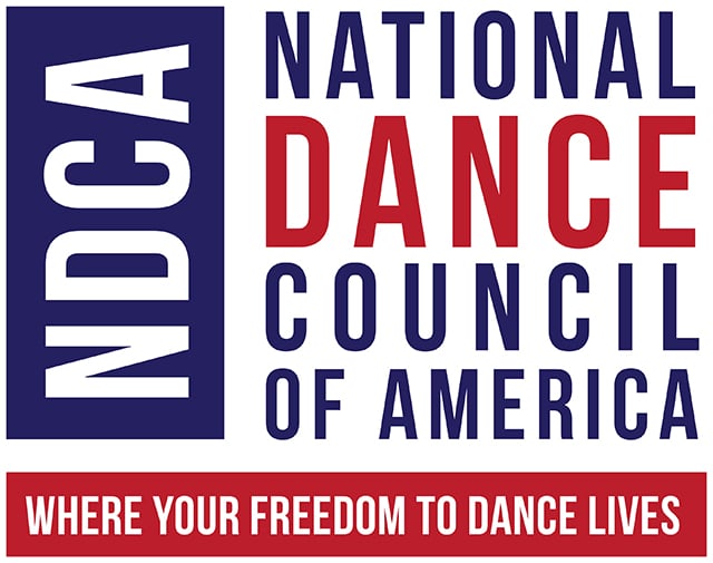 NDCA National Dance Council of America logo used by nationally certified ballroom dance instructors and studios in Columbus Ohio